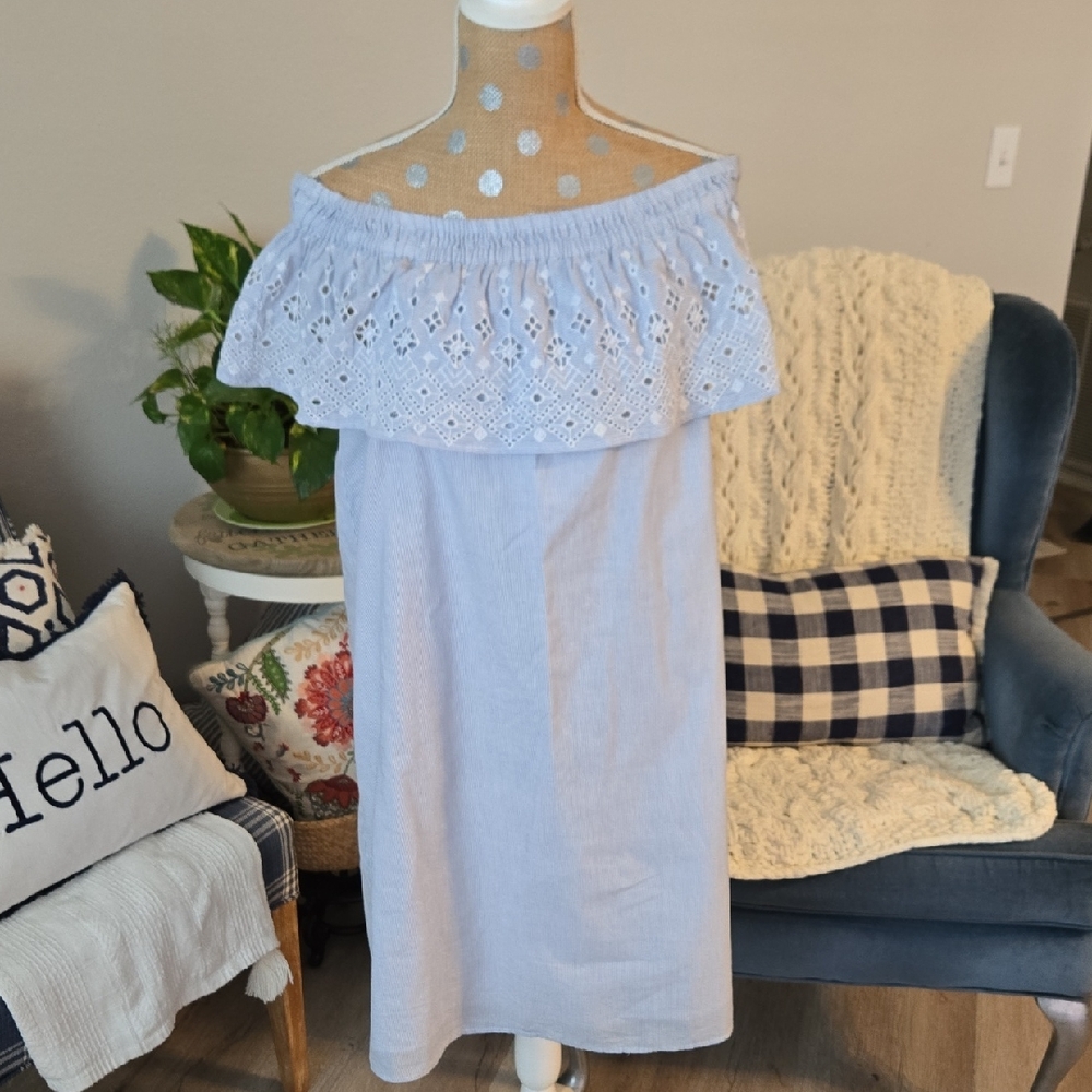 LOFT Blue And White Sundress